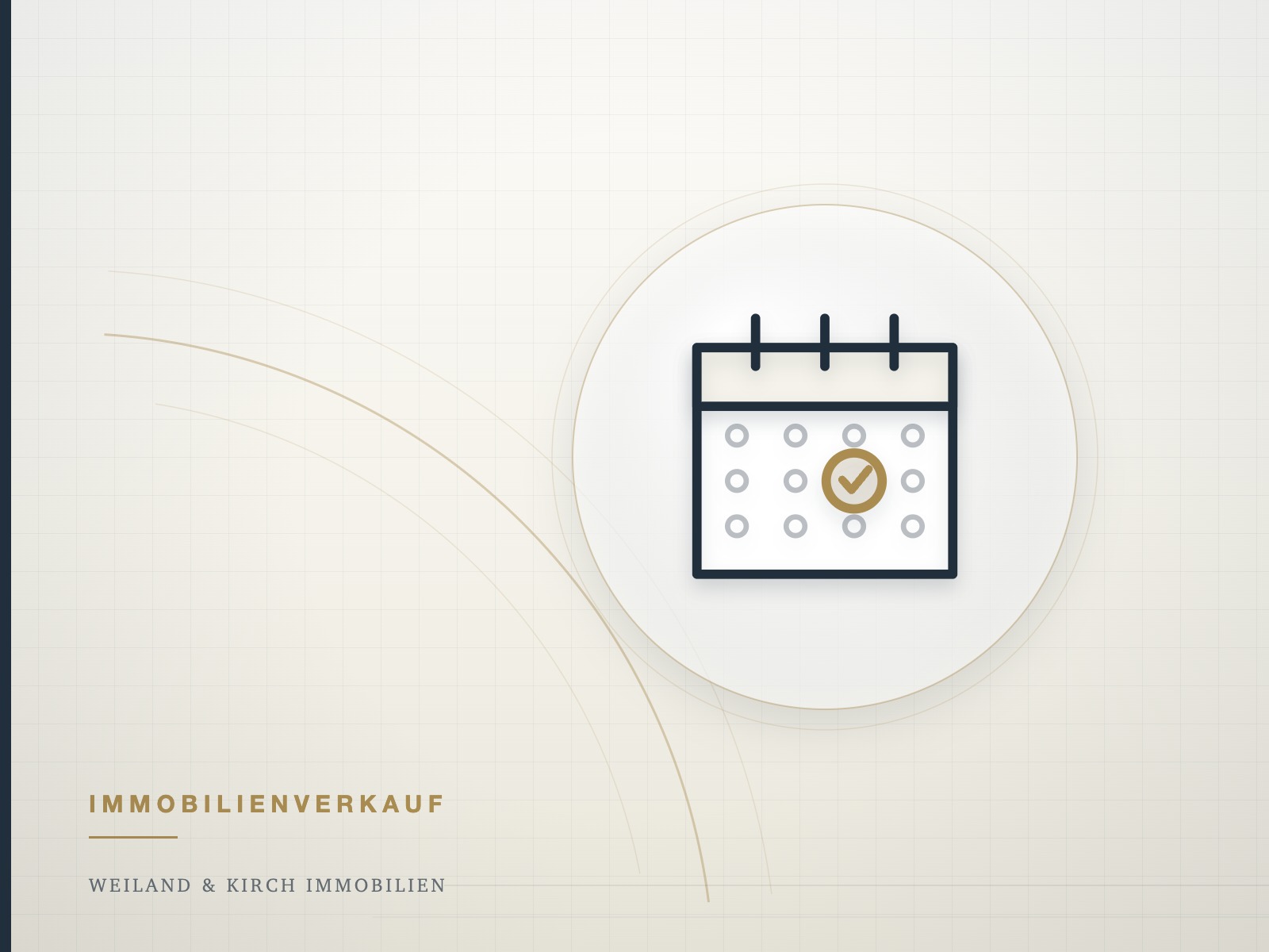 Illustration: Kalender mit markiertem Tag, Symbol für den Verkaufszeitpunkt einer Immobilie