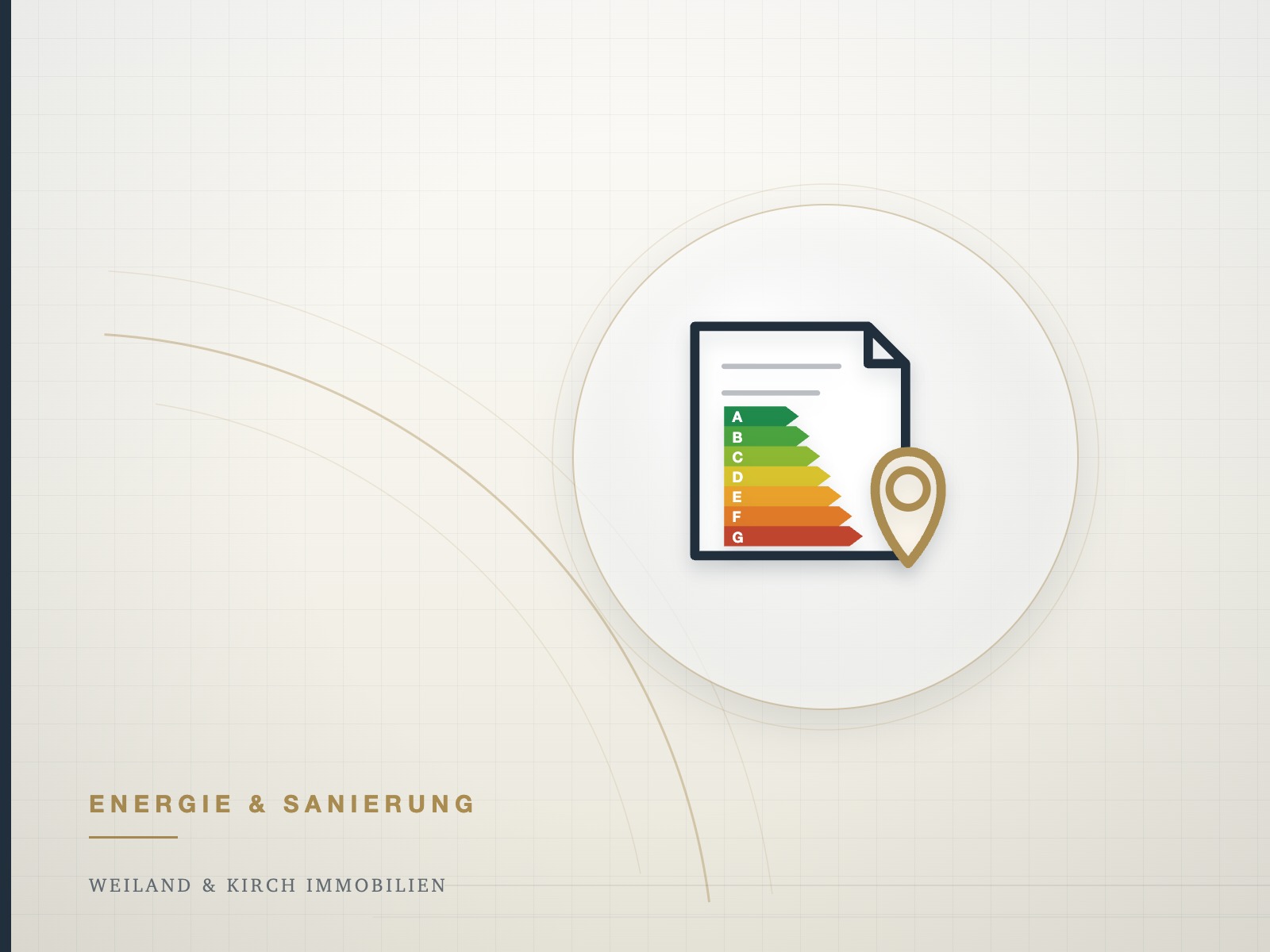 Illustration: Energieausweis mit Ortsmarke, Symbol für die Energieausweispflicht im Saarland