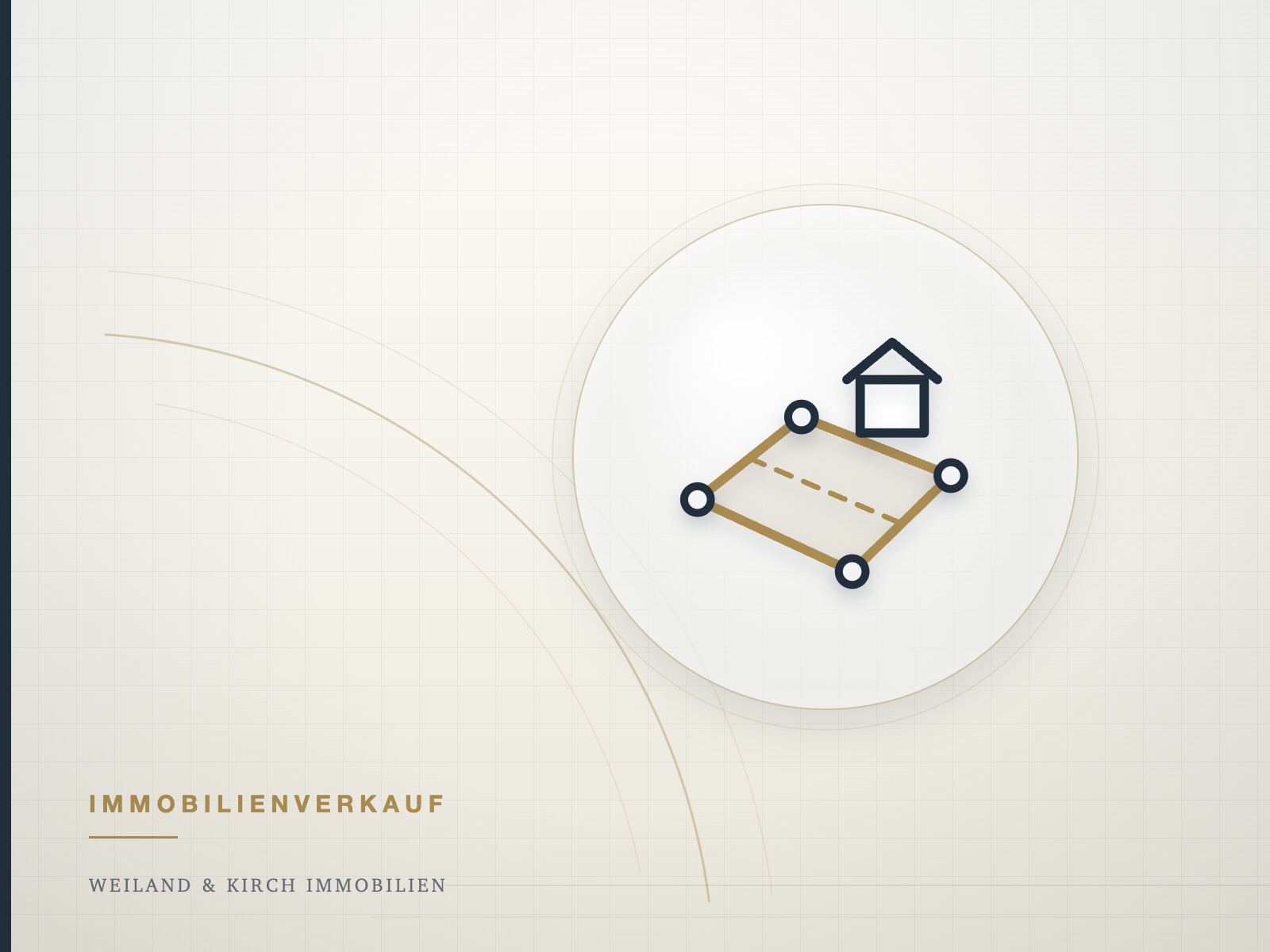 Illustration: Grundstücksparzelle mit Grenzpunkten, Symbol für den Grundstücksverkauf
