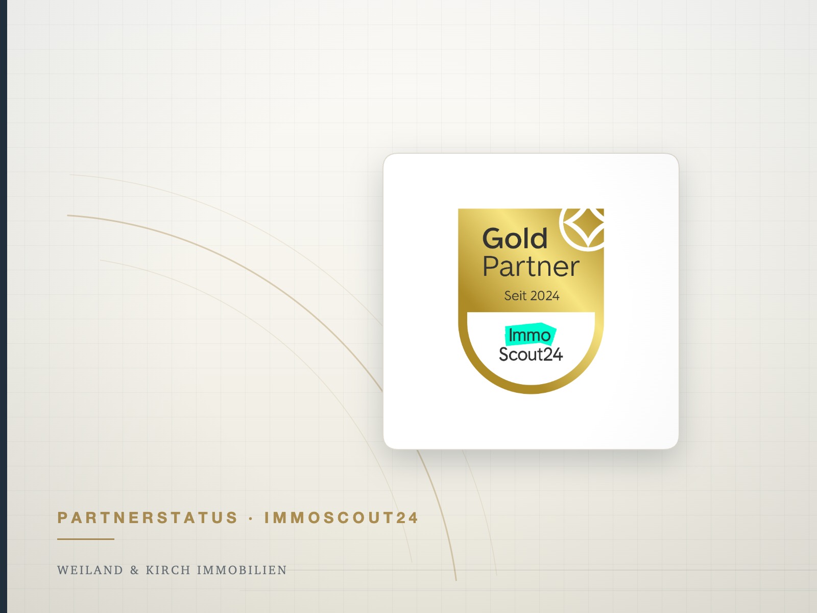 Siegel ImmoScout24 Gold-Partner seit 2024 von Weiland & Kirch Immobilien in Saarbrücken