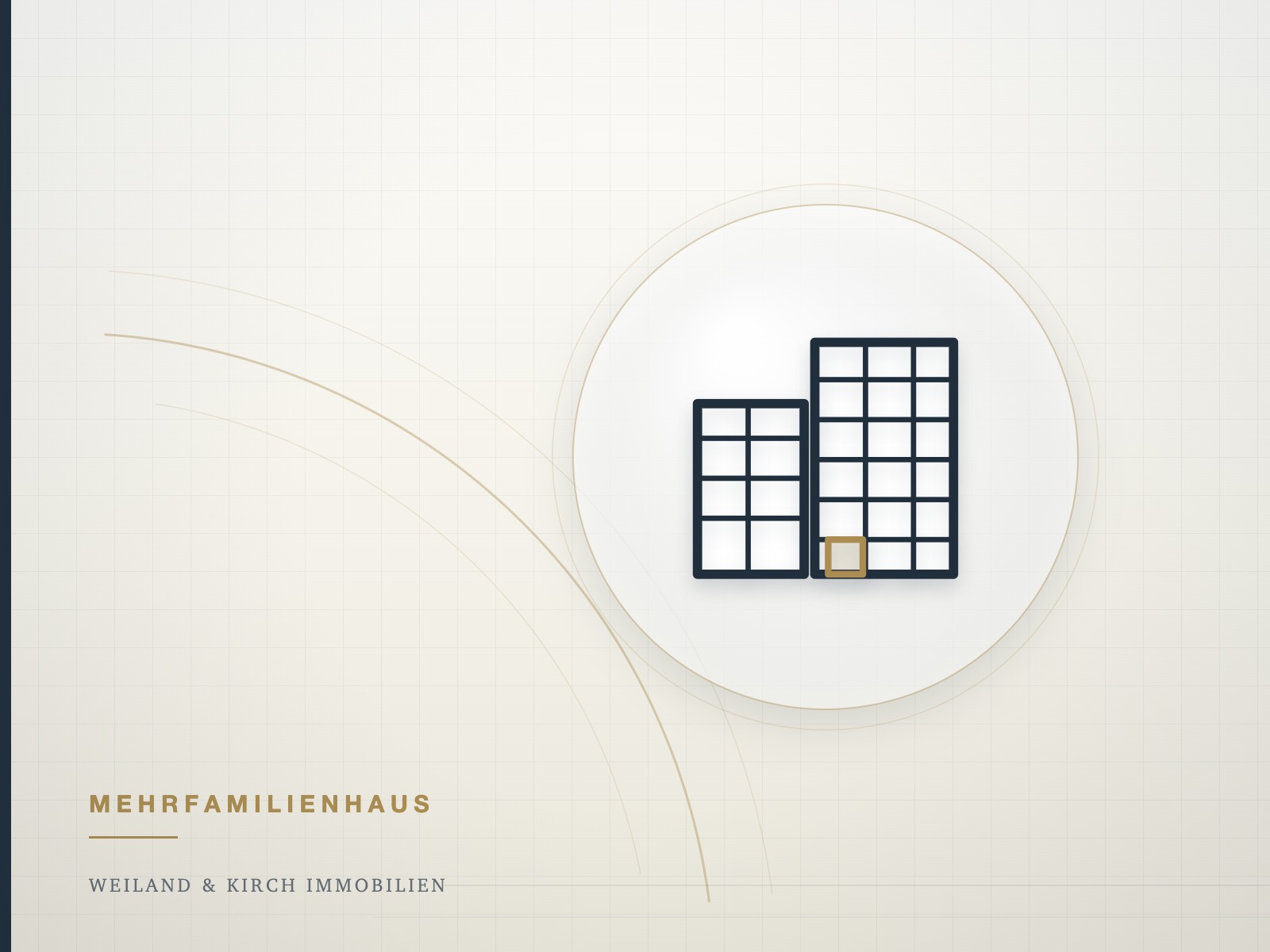 Illustration: Mehrfamilienhaus, Symbol für den Verkauf eines Mehrfamilienhauses